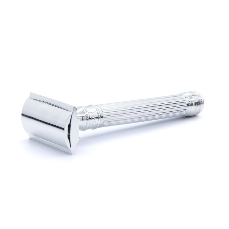 Edwin Jagger Chrome Lined Double Edge Razor - Long Handle - Image 5
